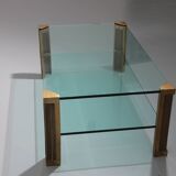 Table de salon en laiton Peter Ghyzcy modèle T14D 1970 Design hollandais
