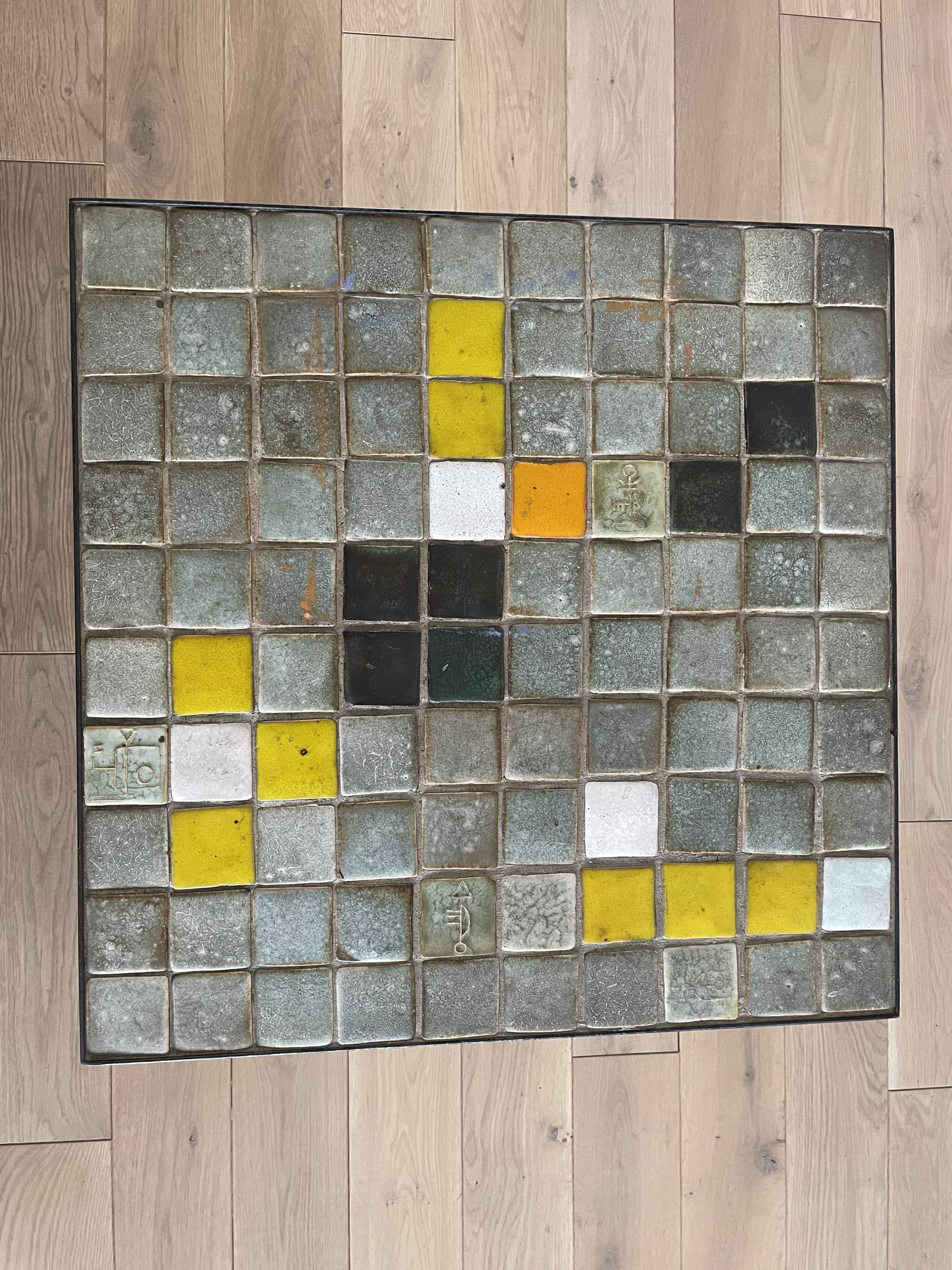 Table basse en céramique par « Les 2 potiers », 1960