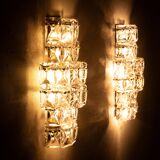 Grandes appliques murales en cristal Kinkeldy des années 1970, Allemagne.