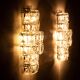 Large Kinkeldy Chrystal Glass wall lamps 1970s Germany