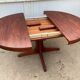 Scandinavian extendable round table in teak lg 115 to 205cm an60
