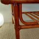 Table basse vintage rotin, bambou et verre-esprit bohème 70s