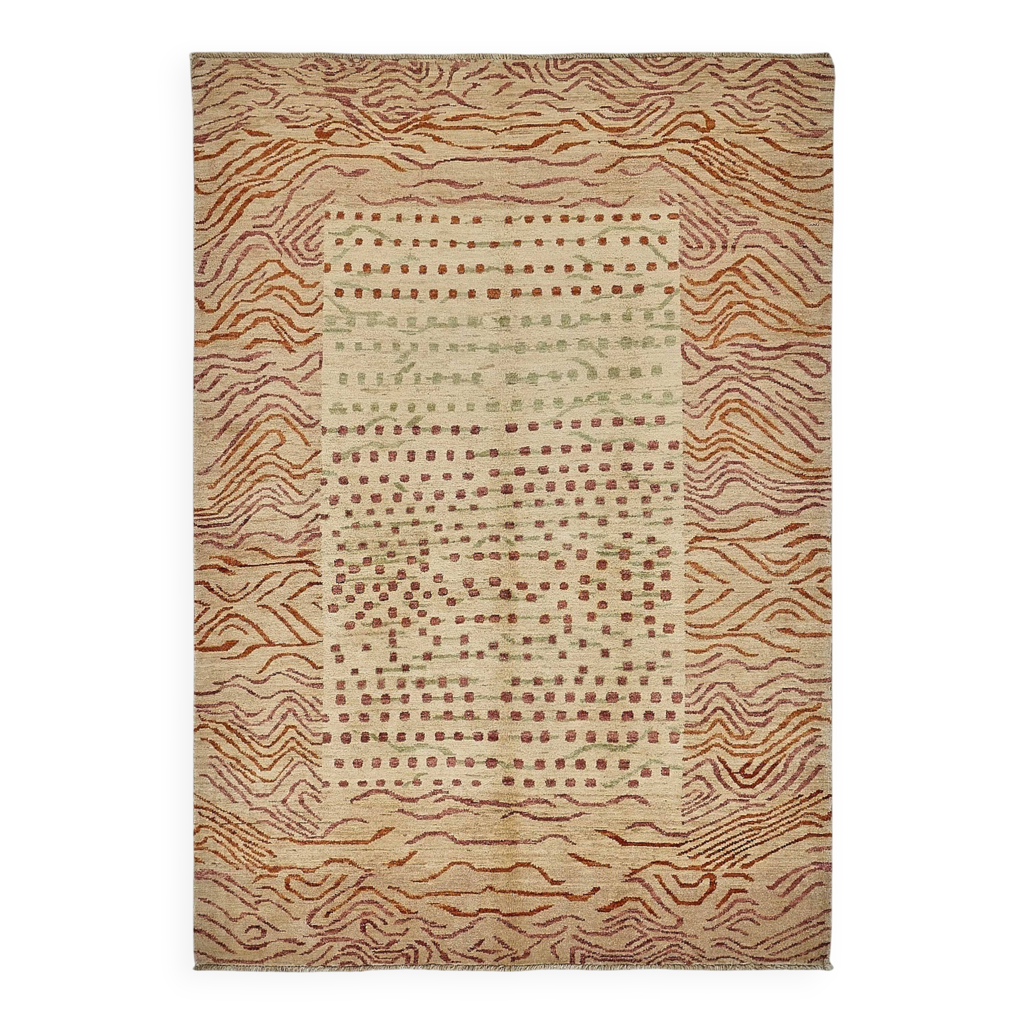 Tapis Oushak en laine noué à la main, 165 cm x 231 cm