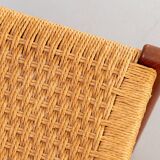 Set of 6 Scandinavian chairs in teak and rope