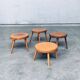 Mid-Century Low Side Table Set, Belgium, 1950s, Set of 4