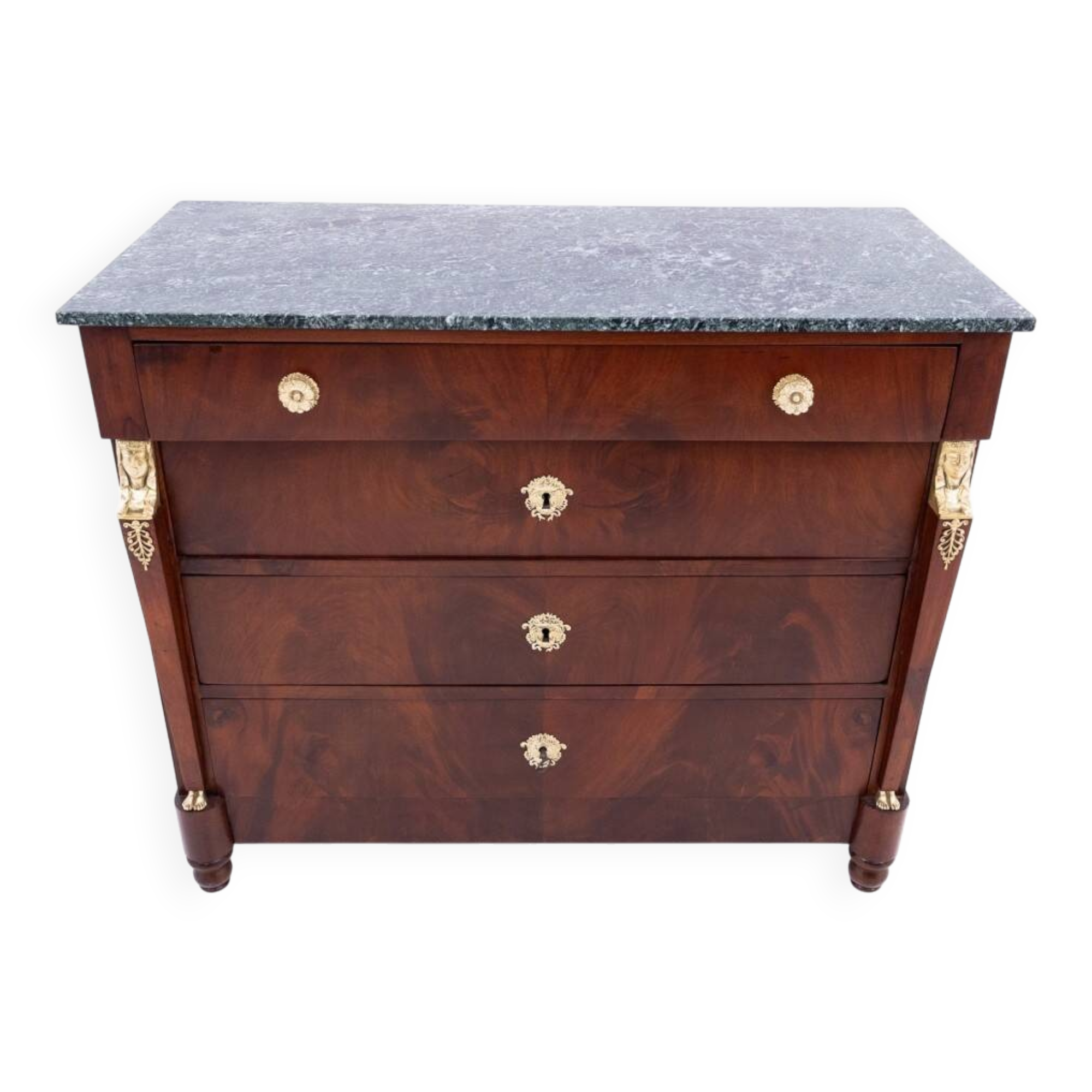 Luxurious Empire style chest of drawers, France, around 1840. After renovation.