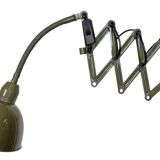 Green Industrial Military Gooseneck Scissor Wall Lamp from Elektroinstala,