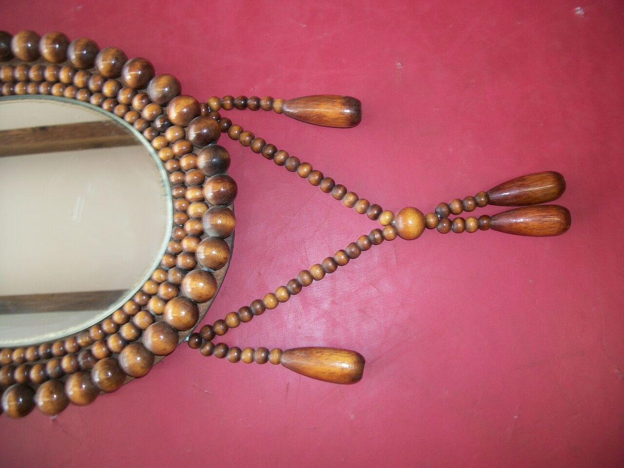 Miroir perle de bois