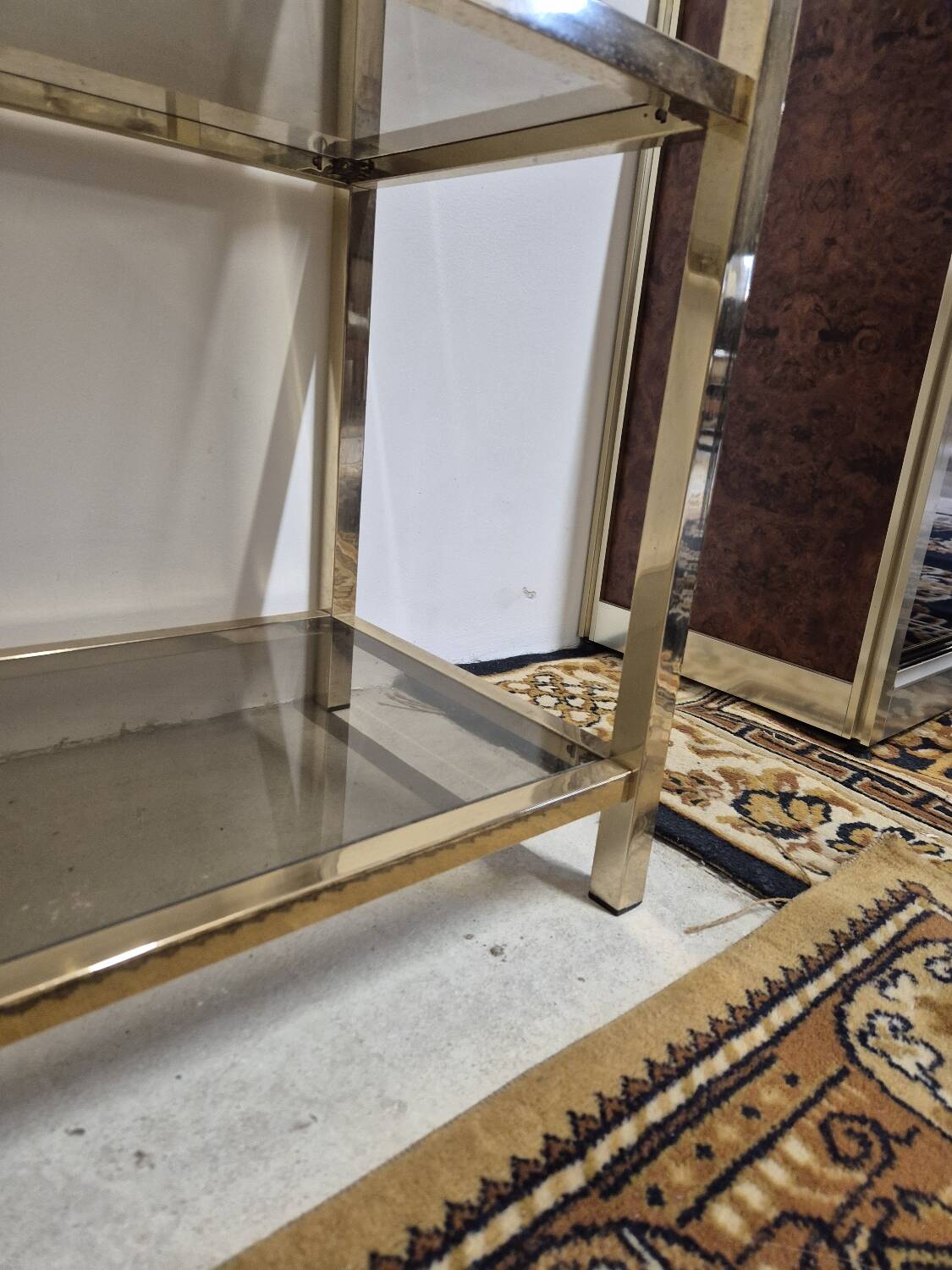 Vintage 1970s golden designer shelf