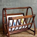Vintage 1960s rattan magazine holder