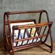 Vintage 1960s rattan magazine holder