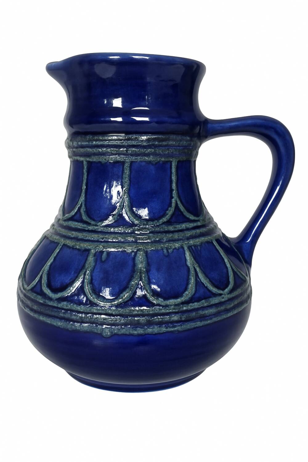 Vase pichet vintage en poterie Strehla – Céramique est-allemande du milieu du siècle, noir