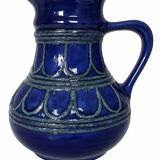 Vase pichet vintage en poterie Strehla – Céramique est-allemande du milieu du siècle, noir