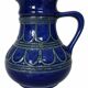 Vase pichet vintage en poterie Strehla – Céramique est-allemande du milieu du siècle, noir