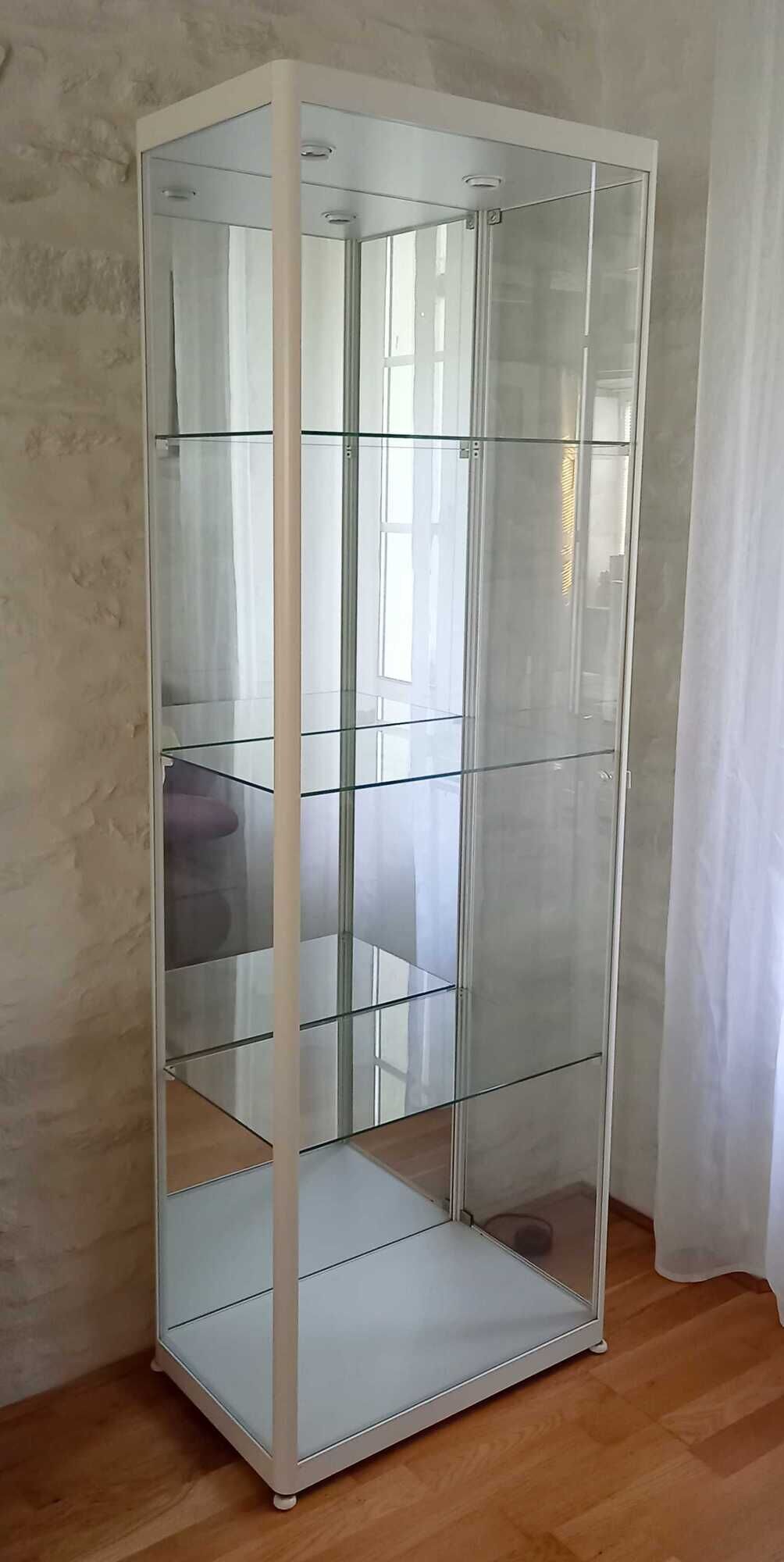Vitrine en verre sdb avec mirroir et éclairage des années ‘80
