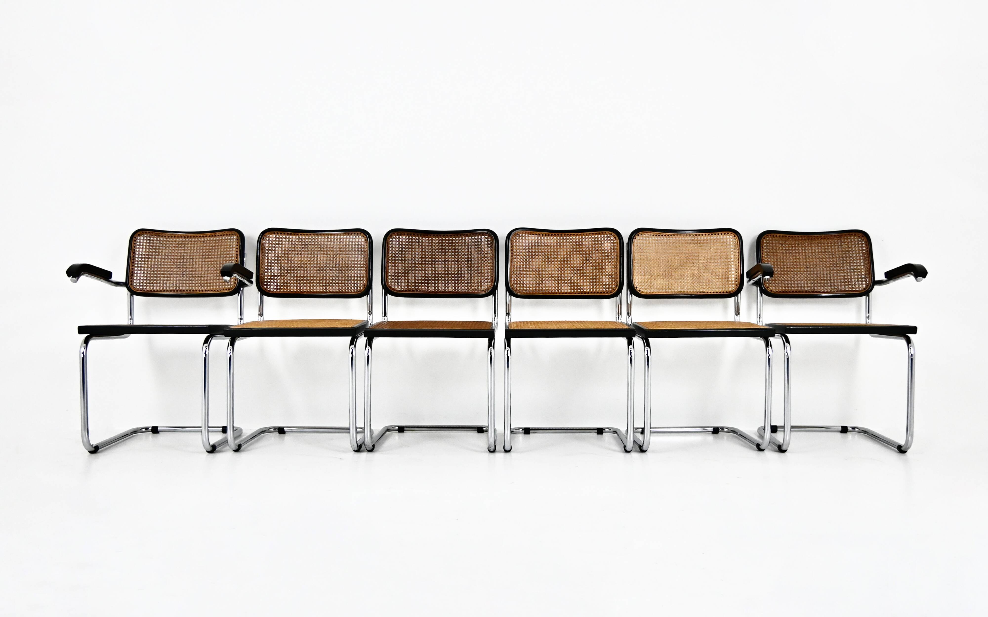 6 B32 style dining room chairs by Marcel Breuer