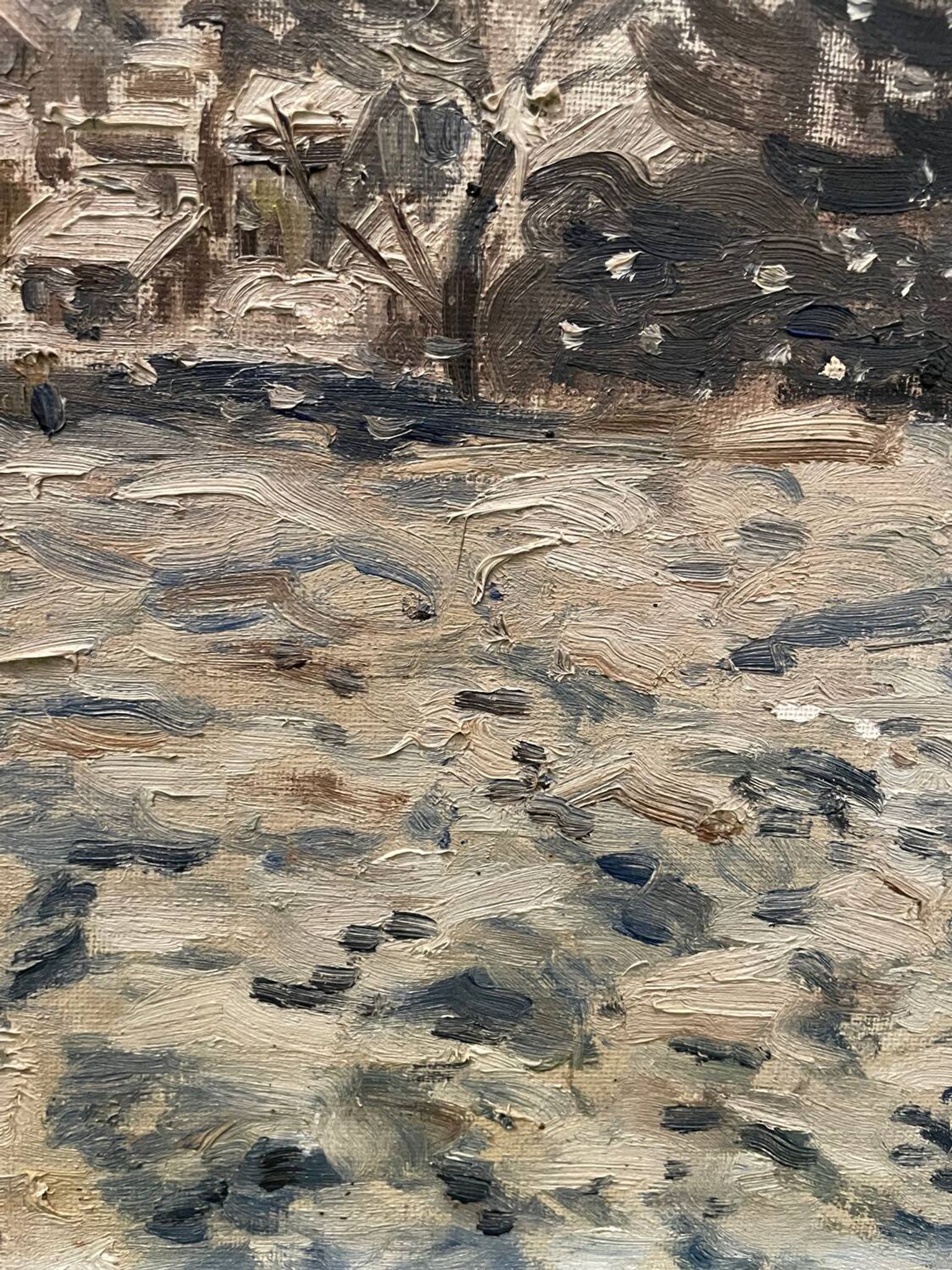 Animated snowy landscape from the early 20th century