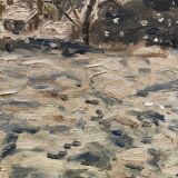 Animated snowy landscape from the early 20th century
