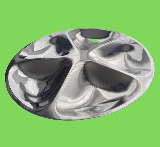 Aperitif silver metal dish