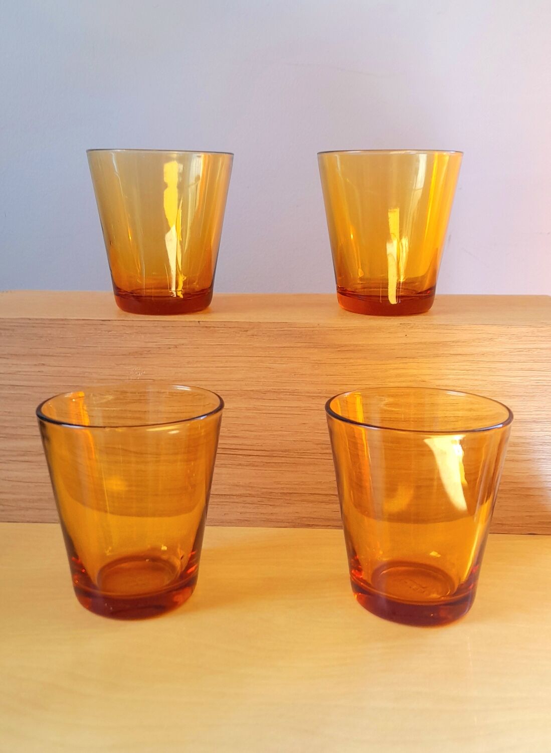 Verres ambrés Vereco 70s