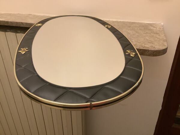 Miroir rétroviseur skaï noir surpiqûres