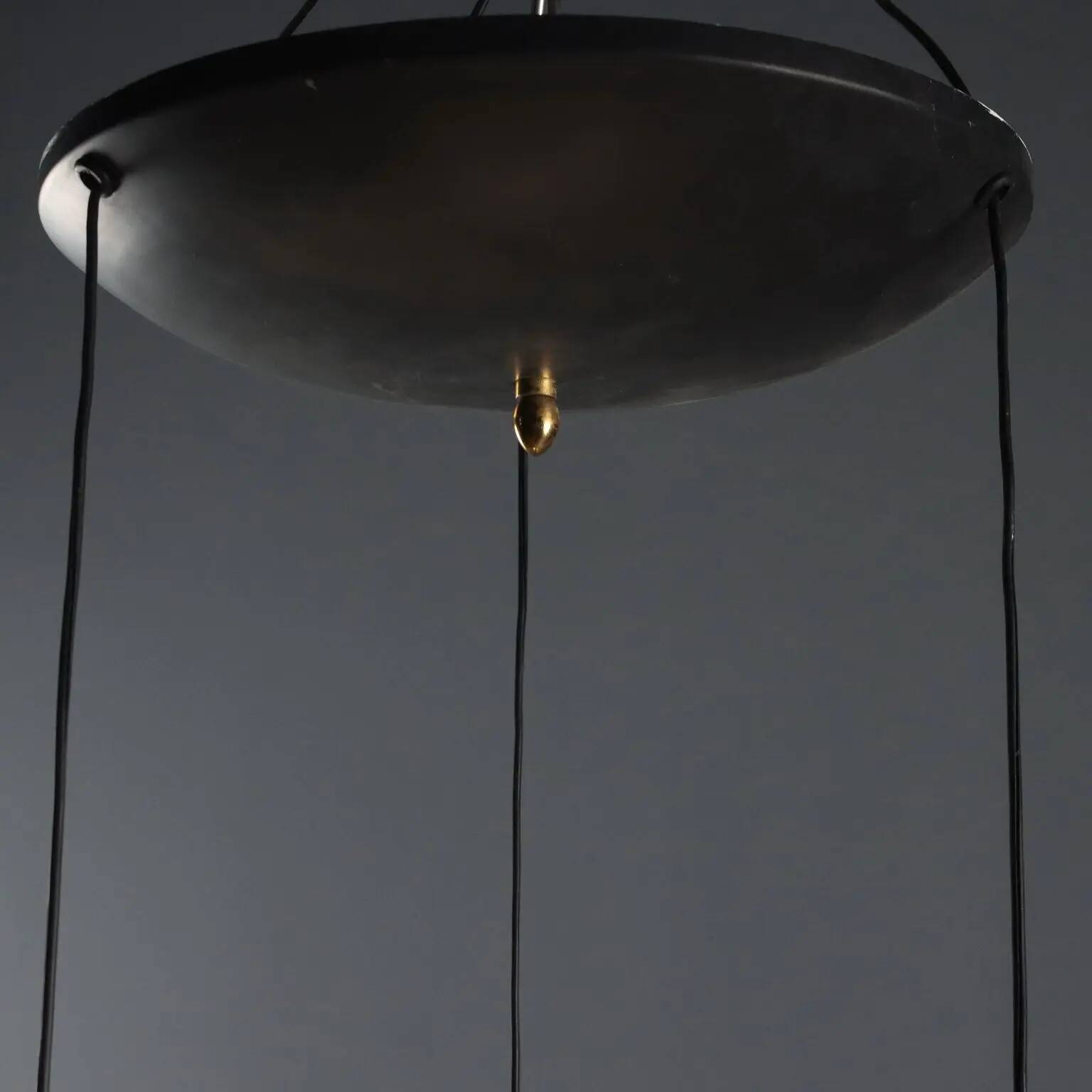 Suspension vintage en métal et laiton, design, Italie, années 1960