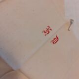 3 Old mestizo linen and cotton tea towels stripes and red initials cross stitches l3