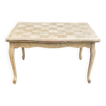 Louis XV dining table stripped in solid oak 1970 215cm