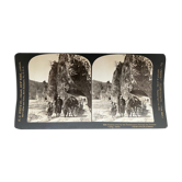 Old stereo photograph, stereograph, luxury albumen 1903 Yabakei valley, Japan