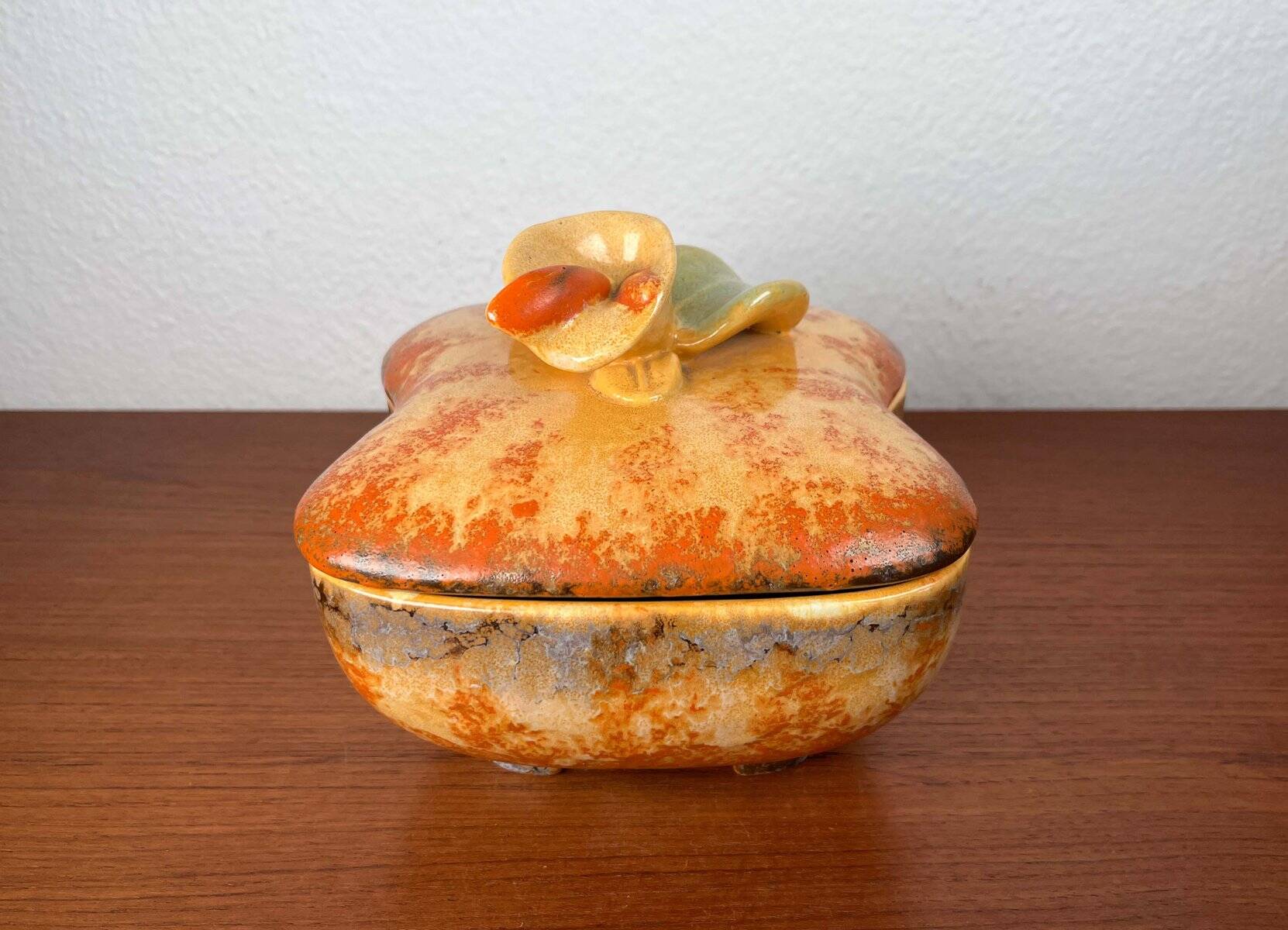 German Art Deco ceramic bowl with lid from Carstens Pottery.