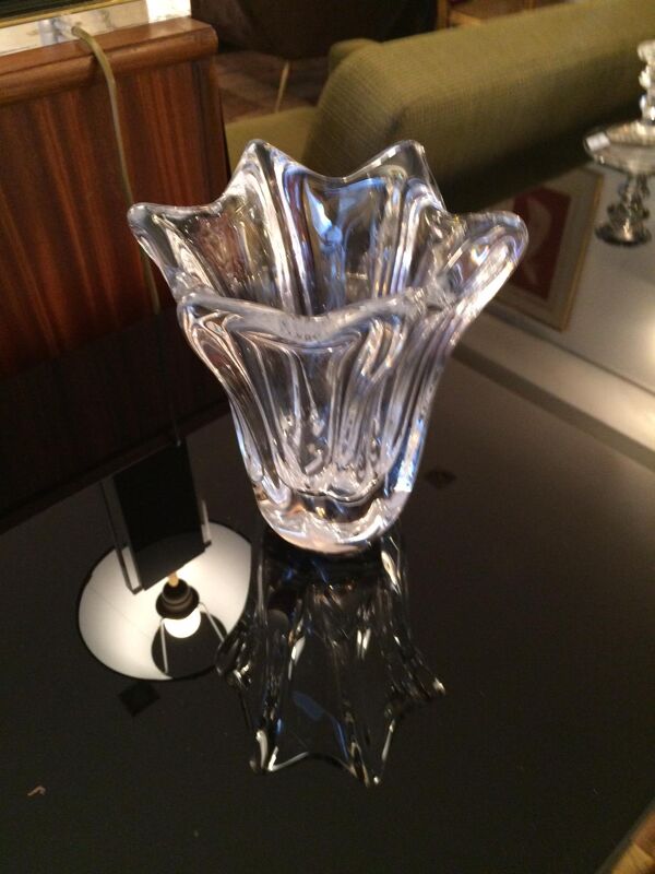 Vase tulipe en cristal signé Daum France