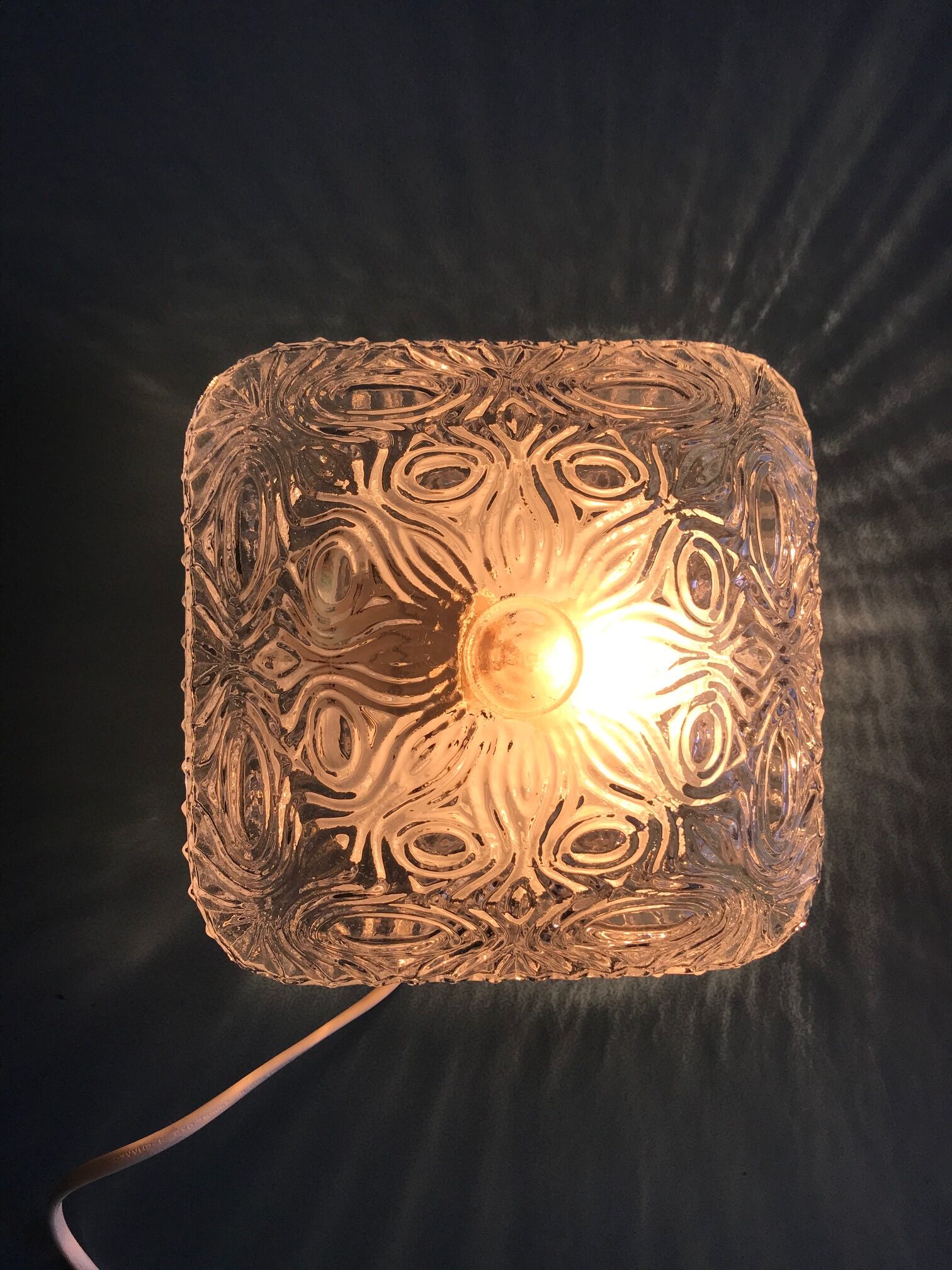 Moulded glass ceiling light