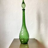 Large green glass bottle / carafe from Empoli, 1960s