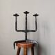 Tripod candlestick wrought iron brutalist design ironwork art candle holder