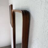 Miroir scandinave en teck massif 1970