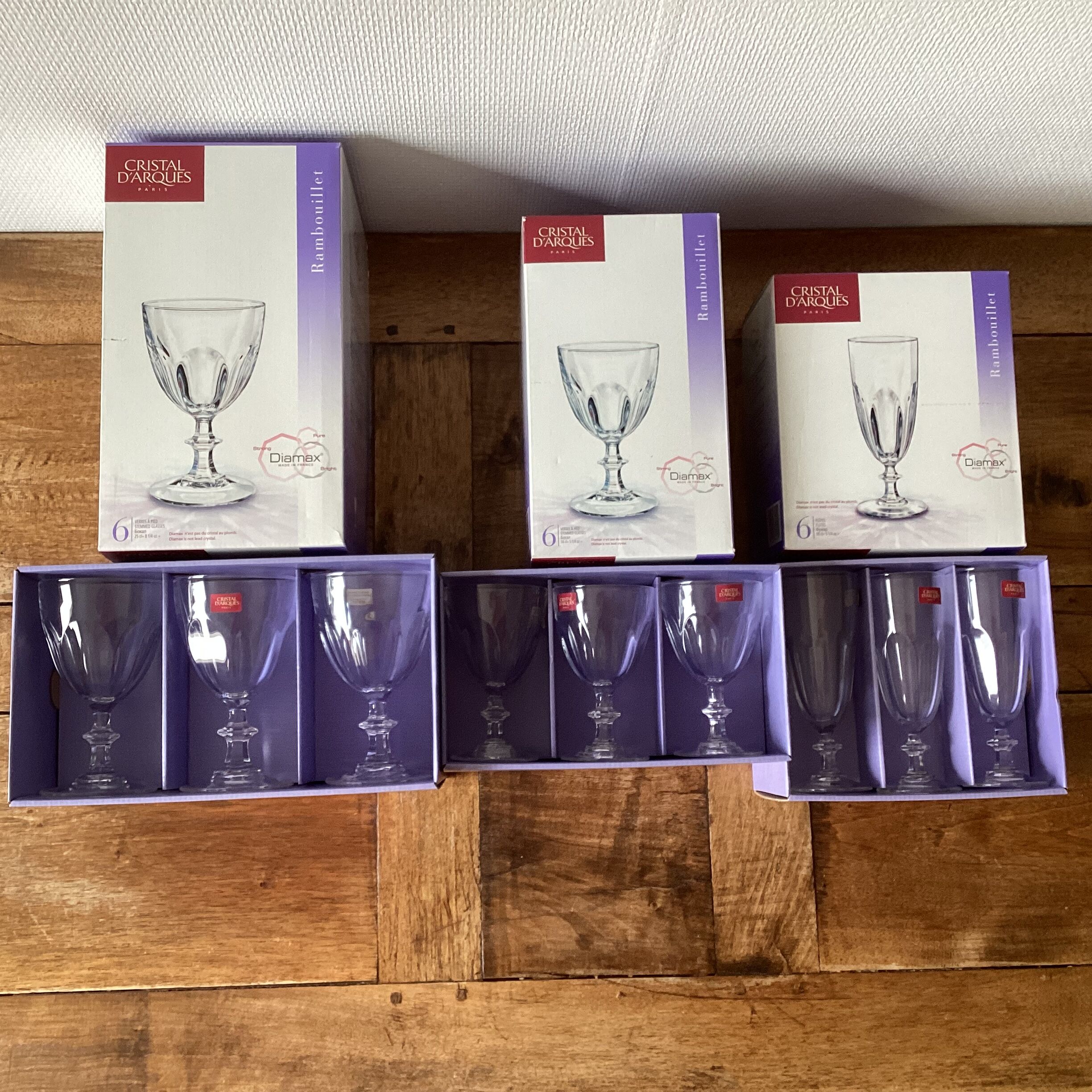 18 glasses Cristal D'Arques Paris model Rambouillet