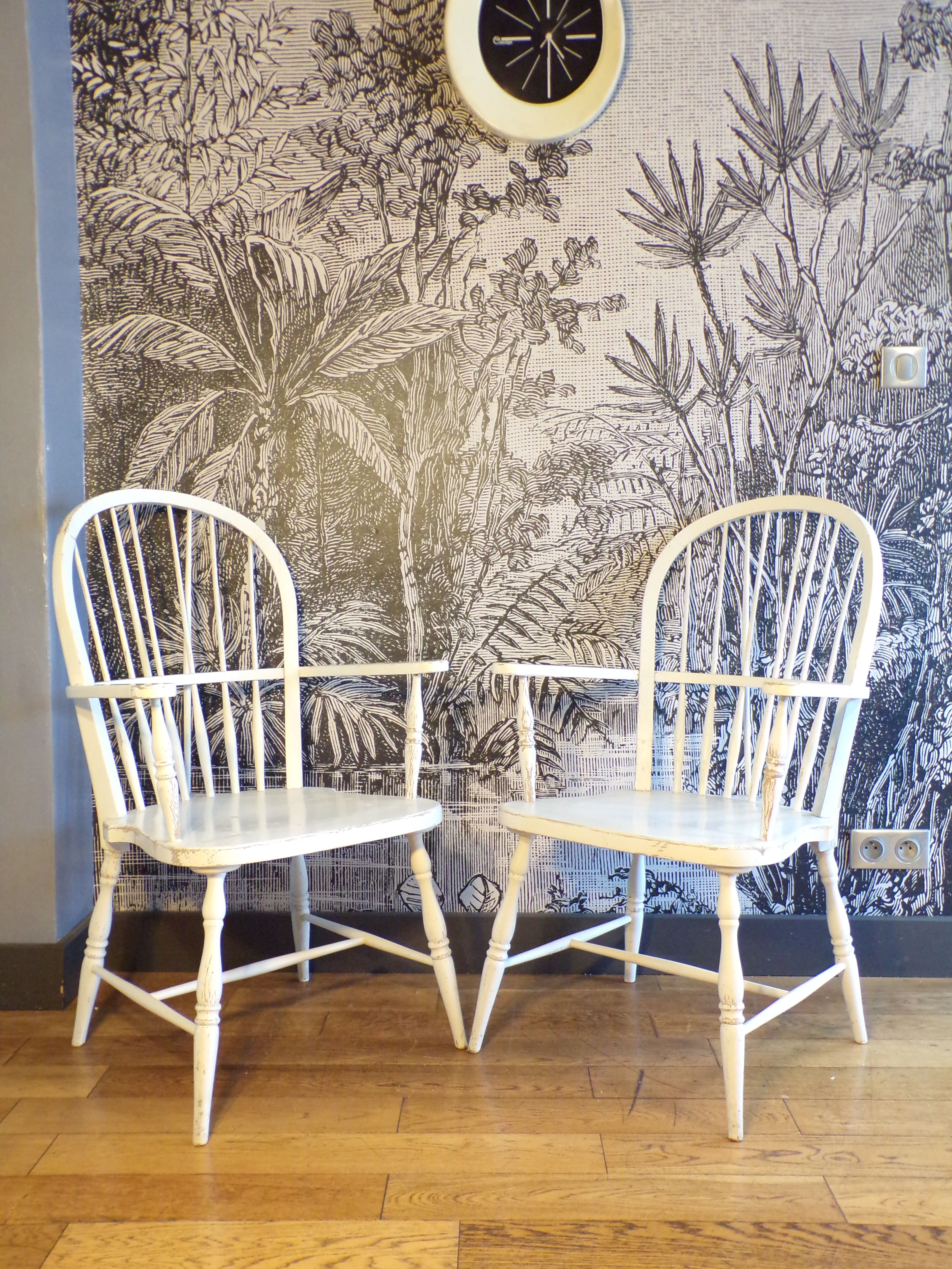 Pair of vintage Scandinavian windsor armchairs