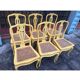 Set of 6 Cane Chairs in Provençal Louis XV Style Pale Yellow Wood