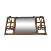 60s rattan coat door with mirror