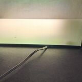 Rectangular wall light 1990 in frosted glass and silver metal