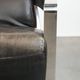 Set of two cowhide leather Aviator design armchairs with aluminium