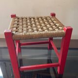 Vintahe stool in wood and rope for children