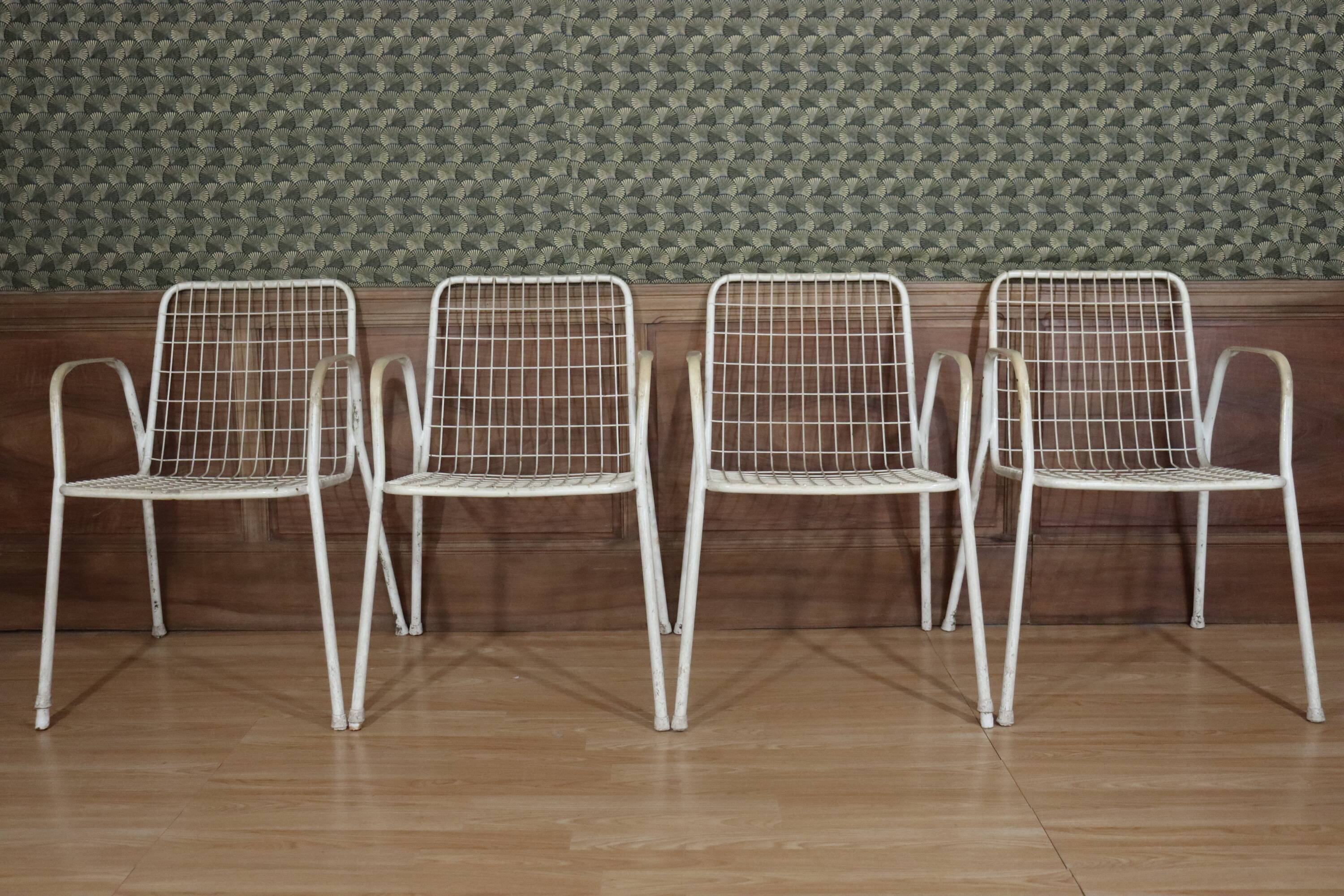 Series of 4 EMU armchairs model Rio 1960's