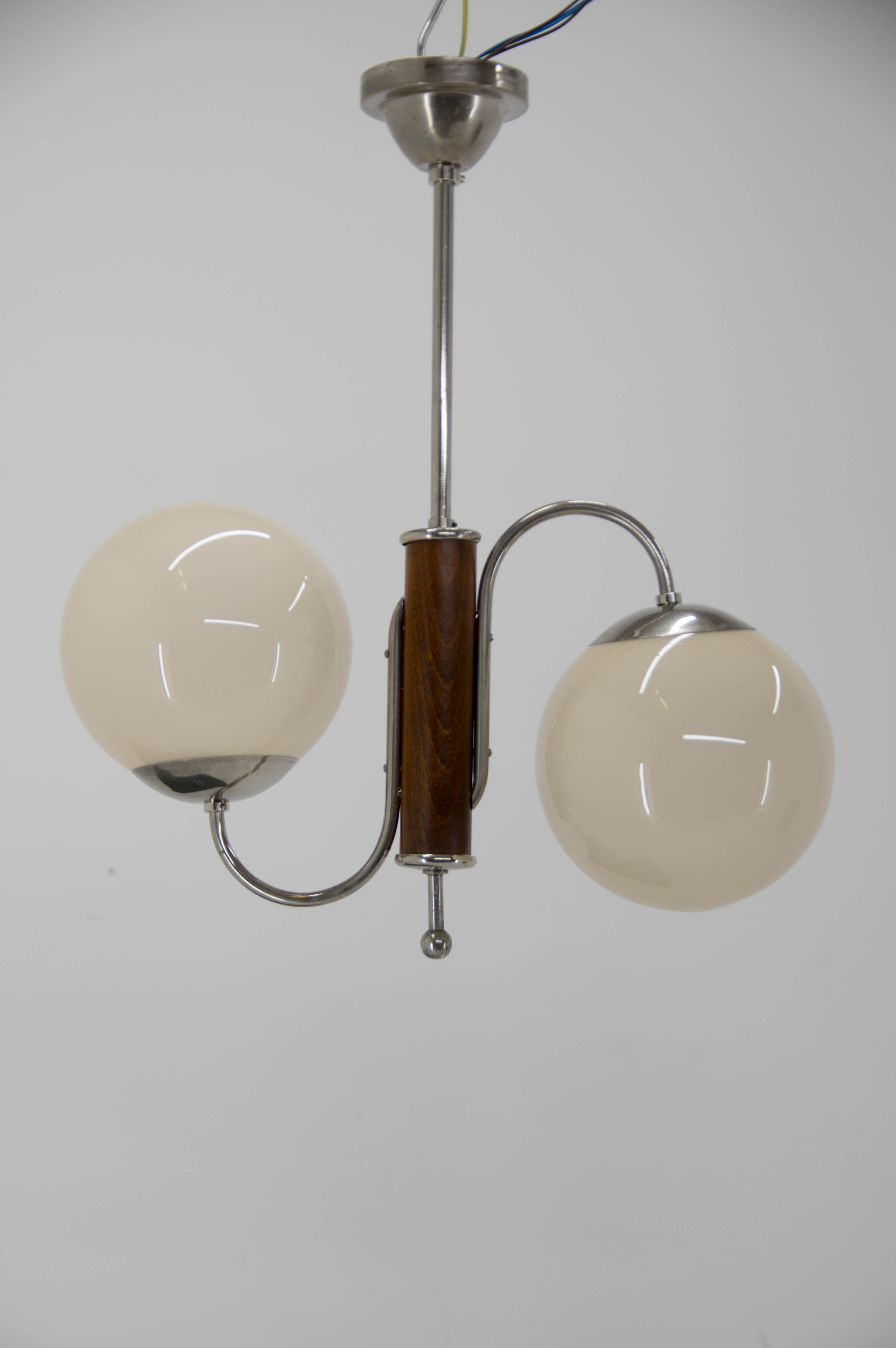 2-flamming Chandelier by Jindrich Halabala, 1930s