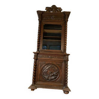 Demi buffet-argentier 2 corps de style neo renaissance Henri II