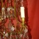 Lustre bronze et cristal à 4 bras de lumière époque début 20ème
