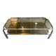 Table basse double plateau verre chrome style Bauhaus vintage 1970