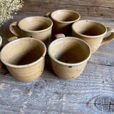 6 tasses en grès France vintage