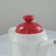 White and red Royal Tudor porcelain coffee pot