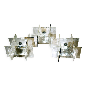 Carlo Nason for Mazzega Murano appliques 1970s, Set of 3
